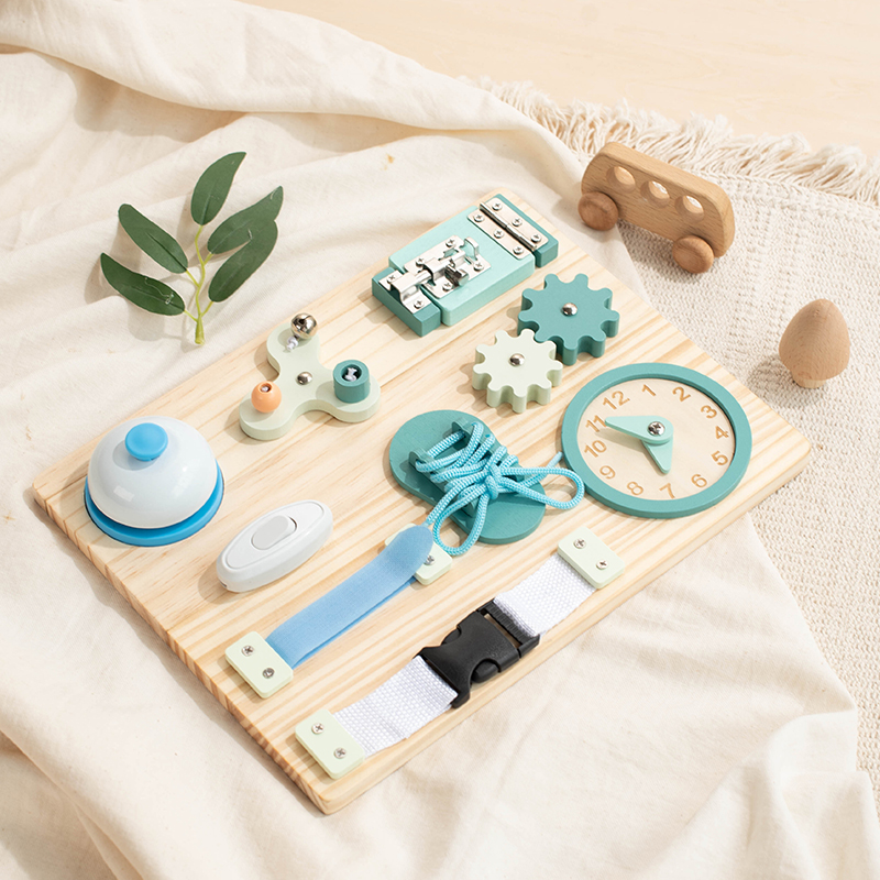Custom Montessori Children's Wooden Gear Busy Board DIY Activity Sensory Gift Toys for Boys and Girls
