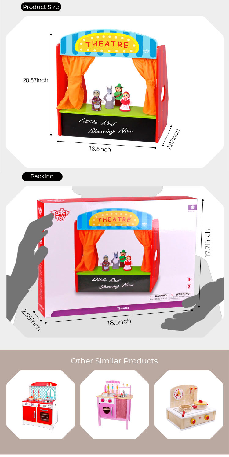 Wholesale Baby Wooden Theatre Toy, Funny Kids Wooden Puppet Theatre Toy