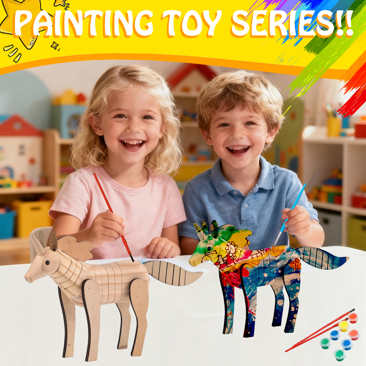 Promotion Gift Handmade Wooden Horse Toy Delicate Craft Wood Carving Animal Figures