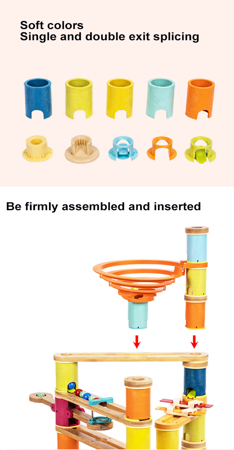 STEM DIY Building Block Set Educational & Fun Wooden Marble Run Race Track Toys