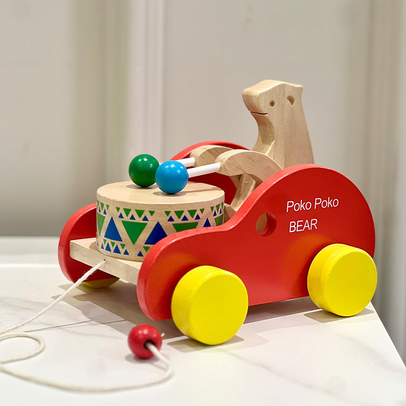 Cross-border Walker Pull-Along Wooden Educational Toy for 4-6 Year Olds Early Learning Children's Gift