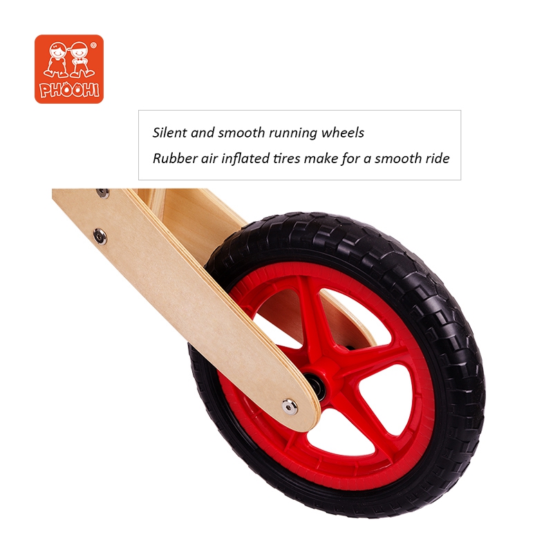 Kids Wooden Balance Bike Toys, Outdoor Environmentally Friendly Wooden Balance Bike Toys for Young Children