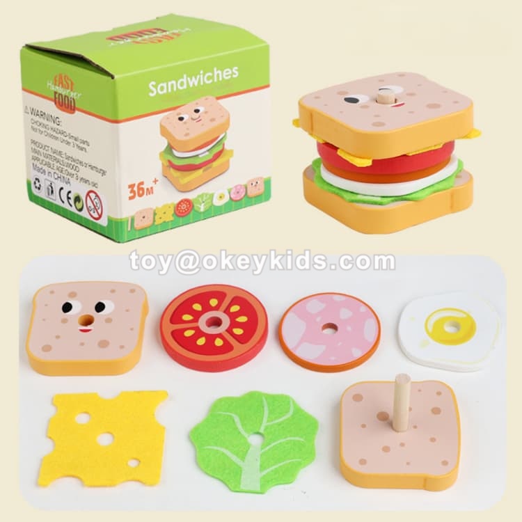 Wooden Sandwich Toy Stacking Option 1