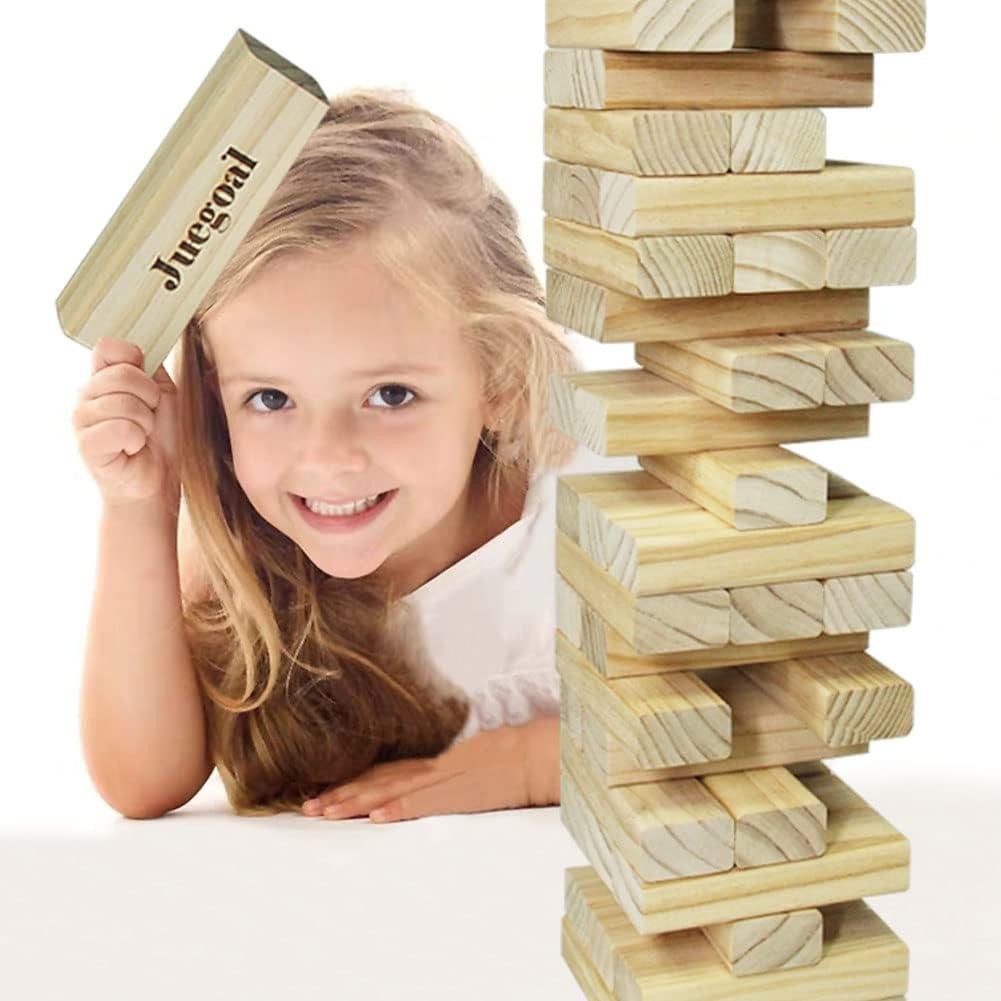 Wooden Tower Stacking Building Blocks Wooden Building Blocks Wooden Tower Building Game Wooden Blocks