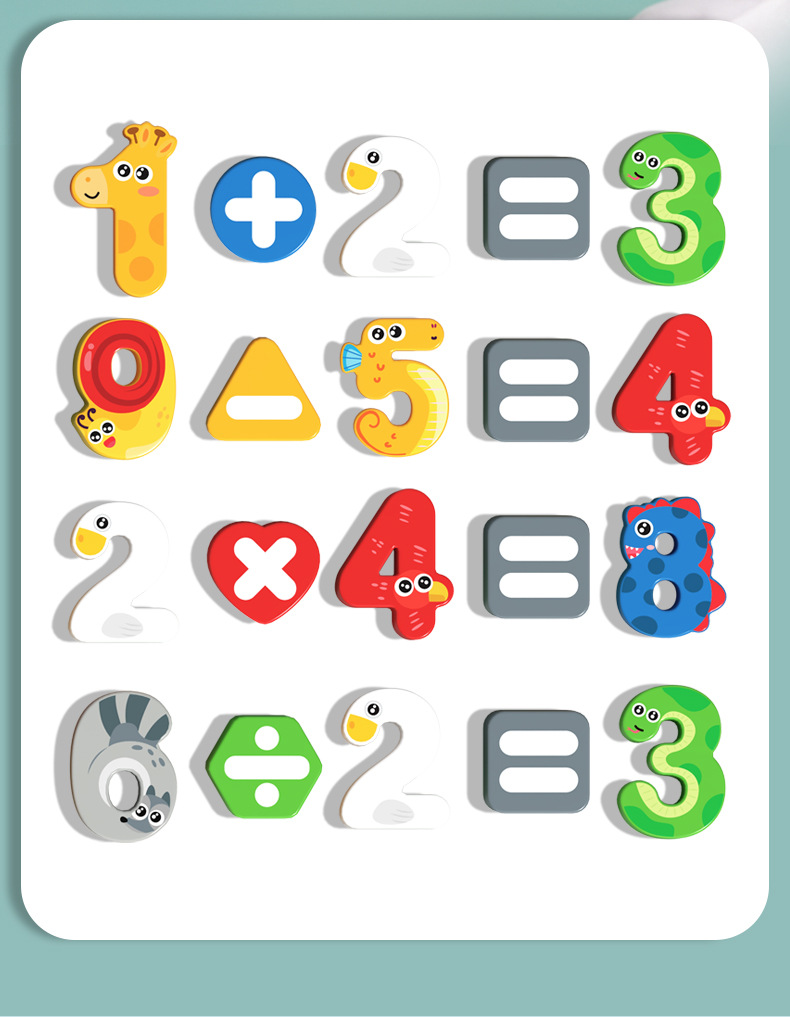 Children Wooden Puzzle Board Cartoon Number Alphabet Cognitive Color Shape Learning Puzzle Toy