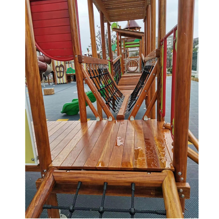 Outdoor Play Toys Wooden Series Durable Wooden Playground with Tree House