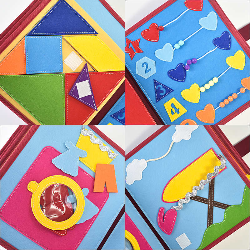 Customizable Felt Early Education Board Toddler Puzzle Early Learning Board Montessori Teaching Aids Portable Learning Board
