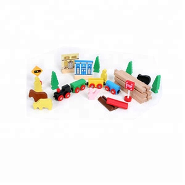 Custom Wholesale Christmas Kids Wooden Railway Mini Electric Toy Model Train Set
