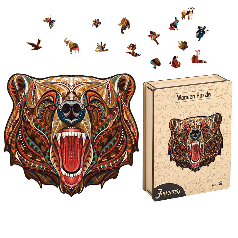 Wooden Animal Jigsaw Puzzles - Fun &amp; Challenging Wooden Puzzle Toys For Kids &amp; Adults, Perfect Gift