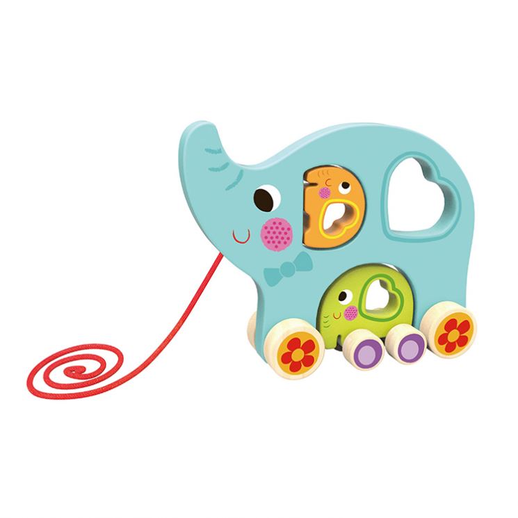 New Arrival Kids Wooden Toy Wooden Pull String Toy Children Pull Along Elepgant Baby 3 in 1 Other Educational Toys