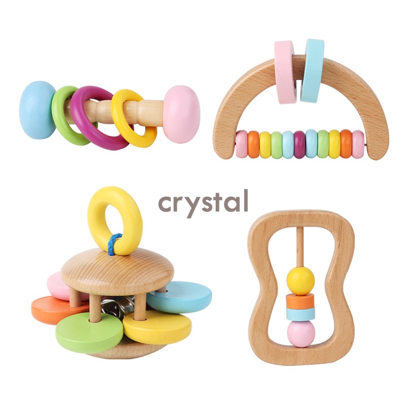 Crystal Wooden Montessori Early Education Hand Rattles Orff Music Unisex Anhui Made Educational Toy Infant Gift