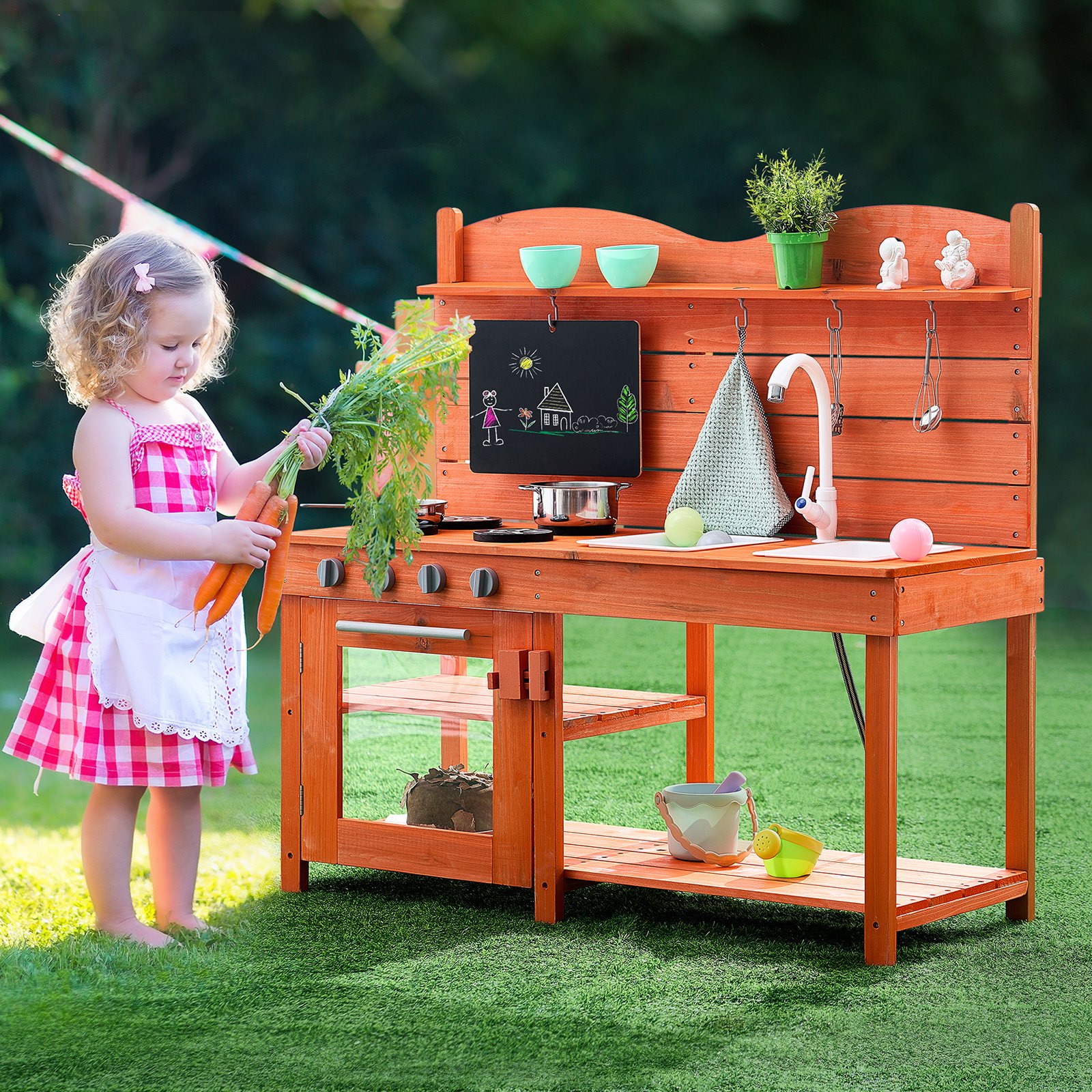 Montessori-inspired Realistic Role Play Kitchen Toy Set Pretend Cooking Play Set for Sensory Development &amp; Imaginative Play