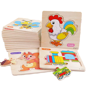 3D DIY Cartoon Wooden Board Puzzle Toy Educational English Alphabet Learning Game for Kids 5 7 Years Beautiful Wooden Animal Toy