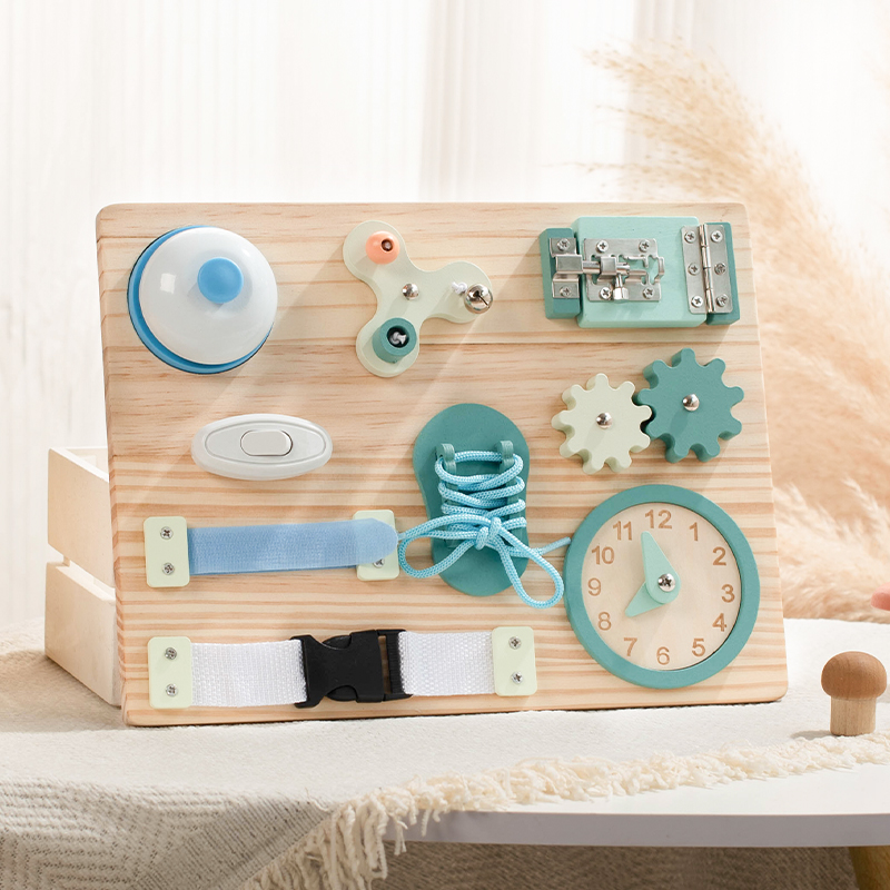 Custom Montessori Children's Wooden Gear Busy Board DIY Activity Sensory Gift Toys for Boys and Girls
