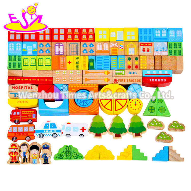 Amazon Best Sellers 100 PCS Children Wooden ABC Building Blocks for Education W13A150
