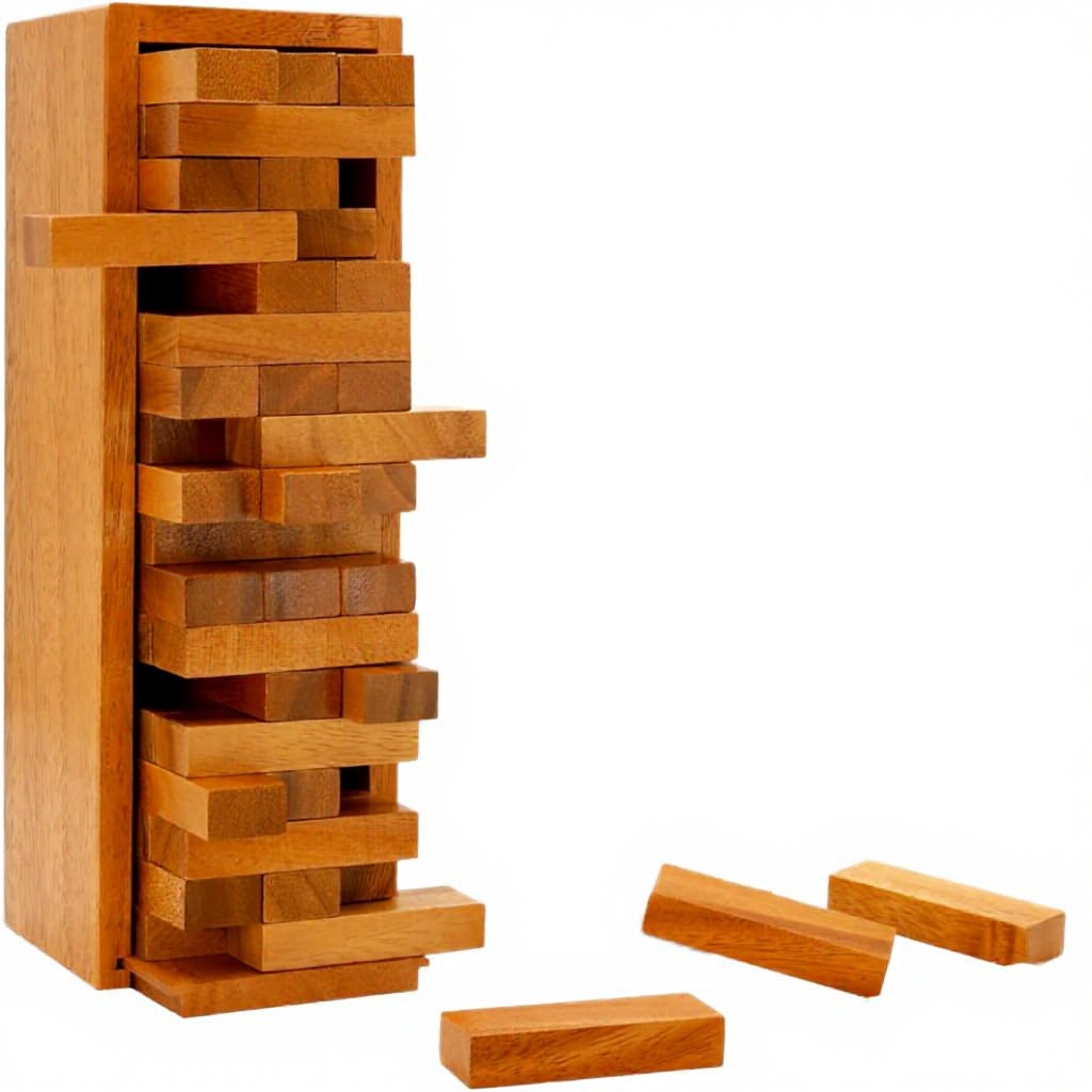 Wooden Tower Stacking Building Blocks Wooden Building Blocks Wooden Tower Building Game Wooden Blocks