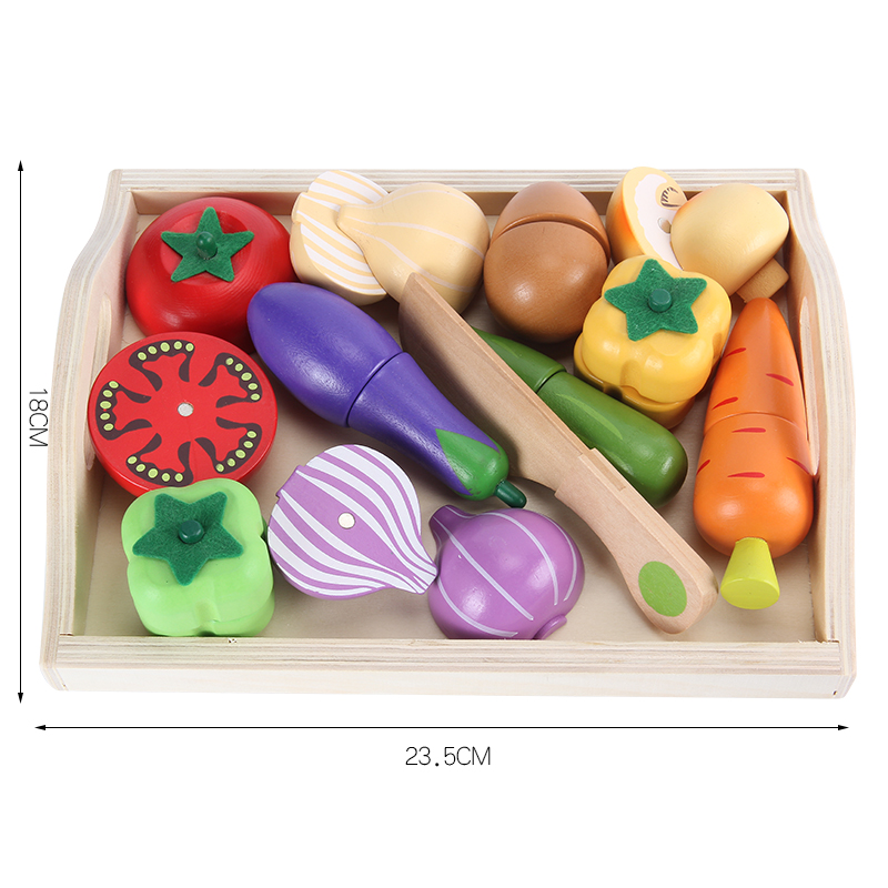 Kid Toys Color Children's Wooden Cutting Fruit Vegetable Kitchen Wooden Toys