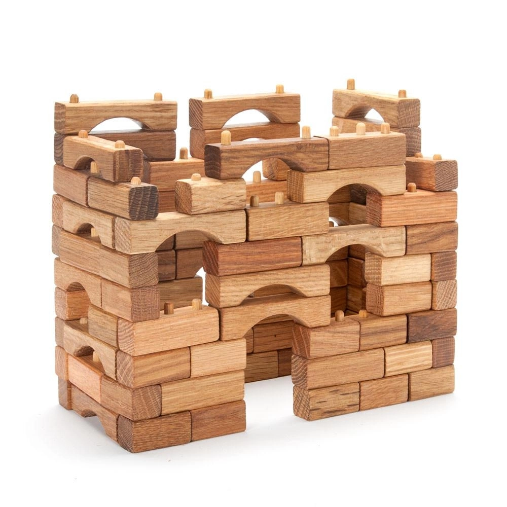 Wooden Toy Gift Set Developmental Construction Natural Building Blocks