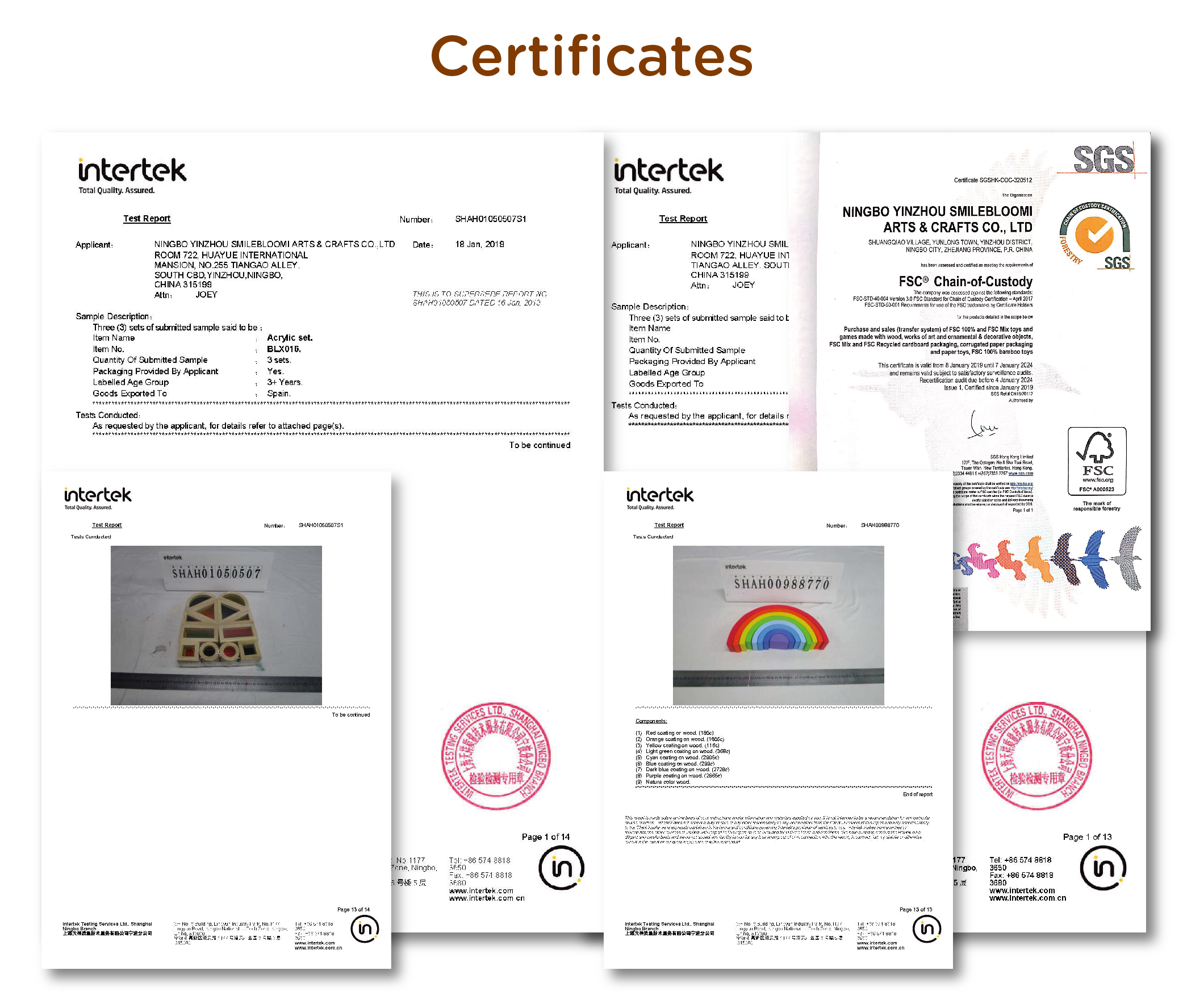 Certificates