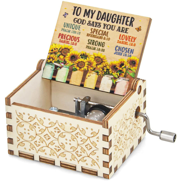 New 47 Styles Manufacturer You Are My Sunshine Music Box Carousel Handmade Crank Wooden Vintage Music Box Custom Toy Ornaments