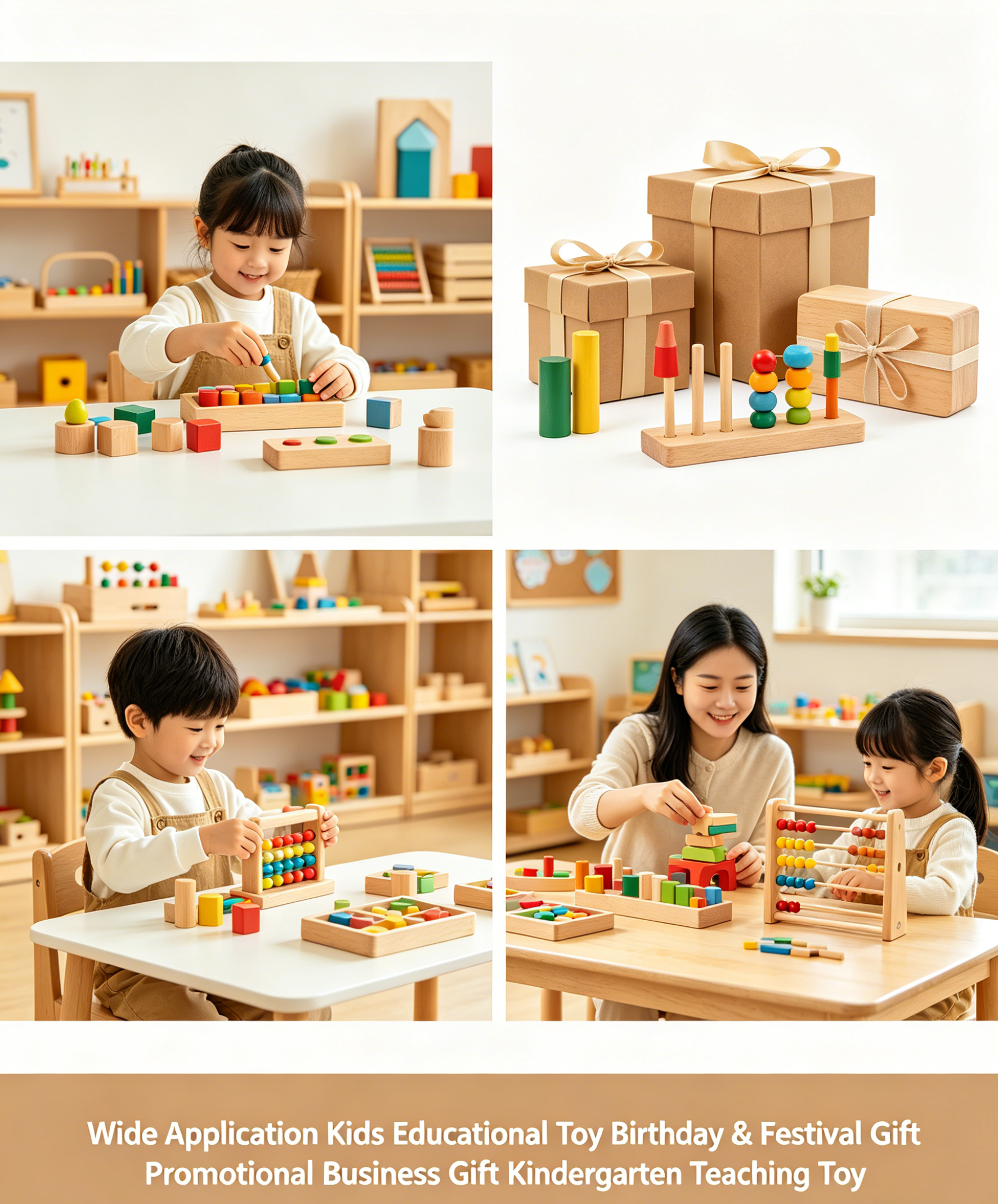Custom Wooden Toy Custom Design Handmade Wooden Educational Toy DIY Wood Toy For Kids Custom Logo &amp; Shape