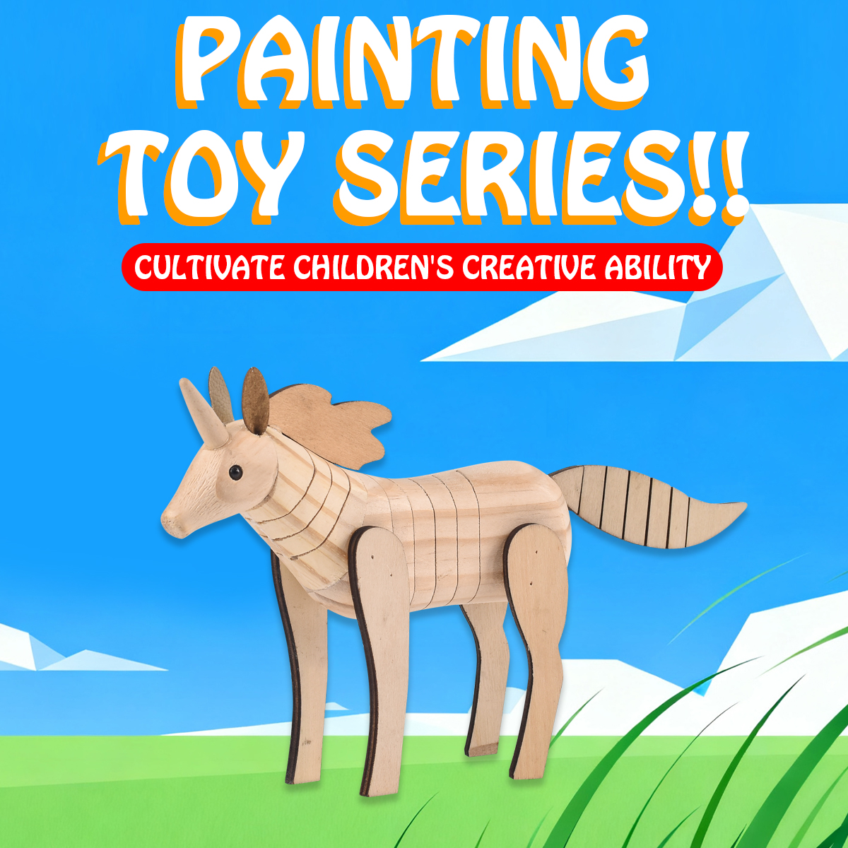 Promotion Gift Handmade Wooden Horse Toy Delicate Craft Wood Carving Animal Figures