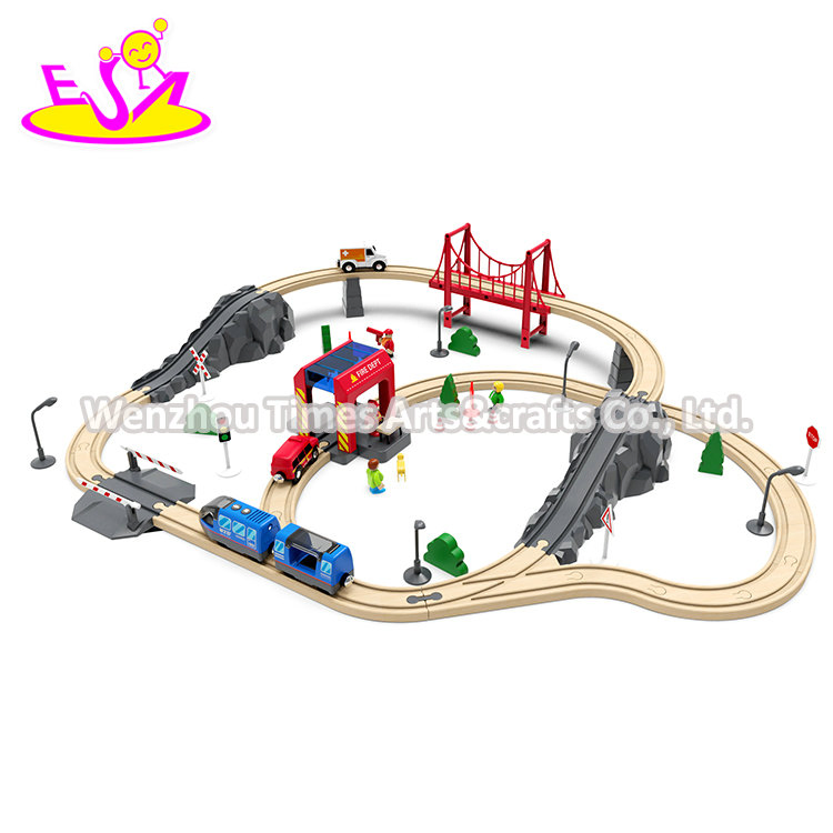 Hot Sell 70 PCS Firefighting Wooden Toy Train Set for Kids W04c240