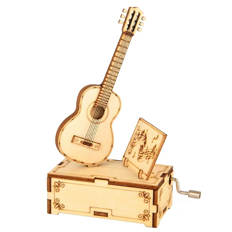 New Arrival DIY Music Box Wooden Model Puzzle Music Box Children's Birthday Gift Talent Development Toys
