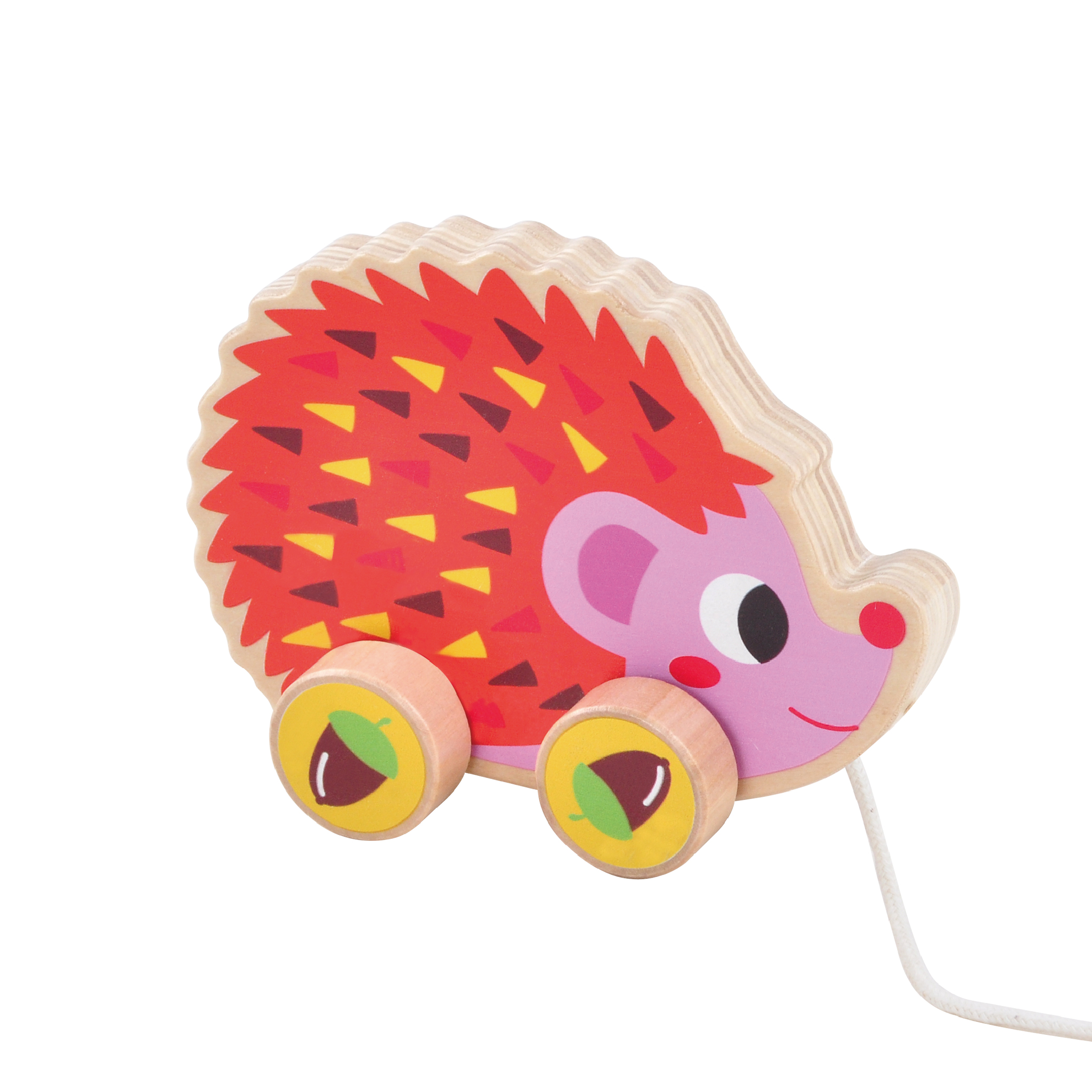 Montessori Toys Animal Shape Wooden Hedgehog Pull Along Toy