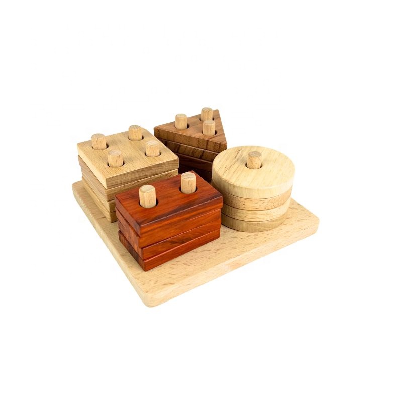 Wooden Sorting Stacking Toys, Montessori Toys for 1 2 3 Years Old Toddlers, Shape Sorter Puzzles for Baby Boys Girls