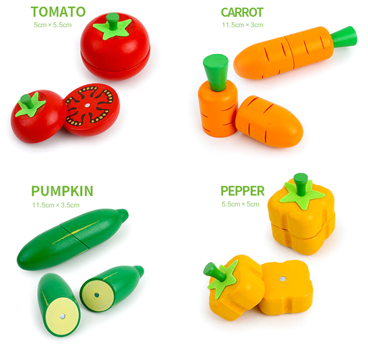 Diy Role Play Kids Pretend Preschool Game Kitchen Wooden Fruit Cutting Toy