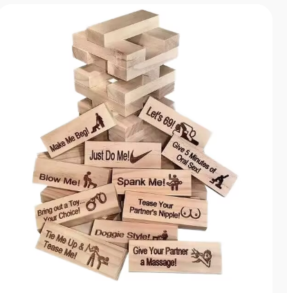 Adults Super Naughty Eco-friendly Wooden Block Tower Tumbling Stacking DIY Toy With Customizable Options