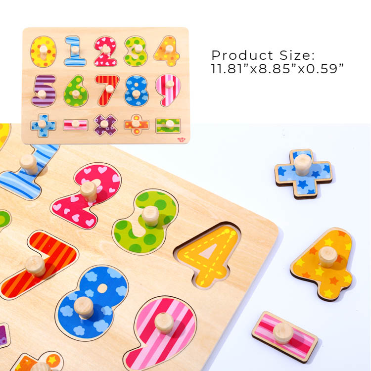 Toddler Educational Toys Puzzle Number Jigsaw Wooden for Kids Wood