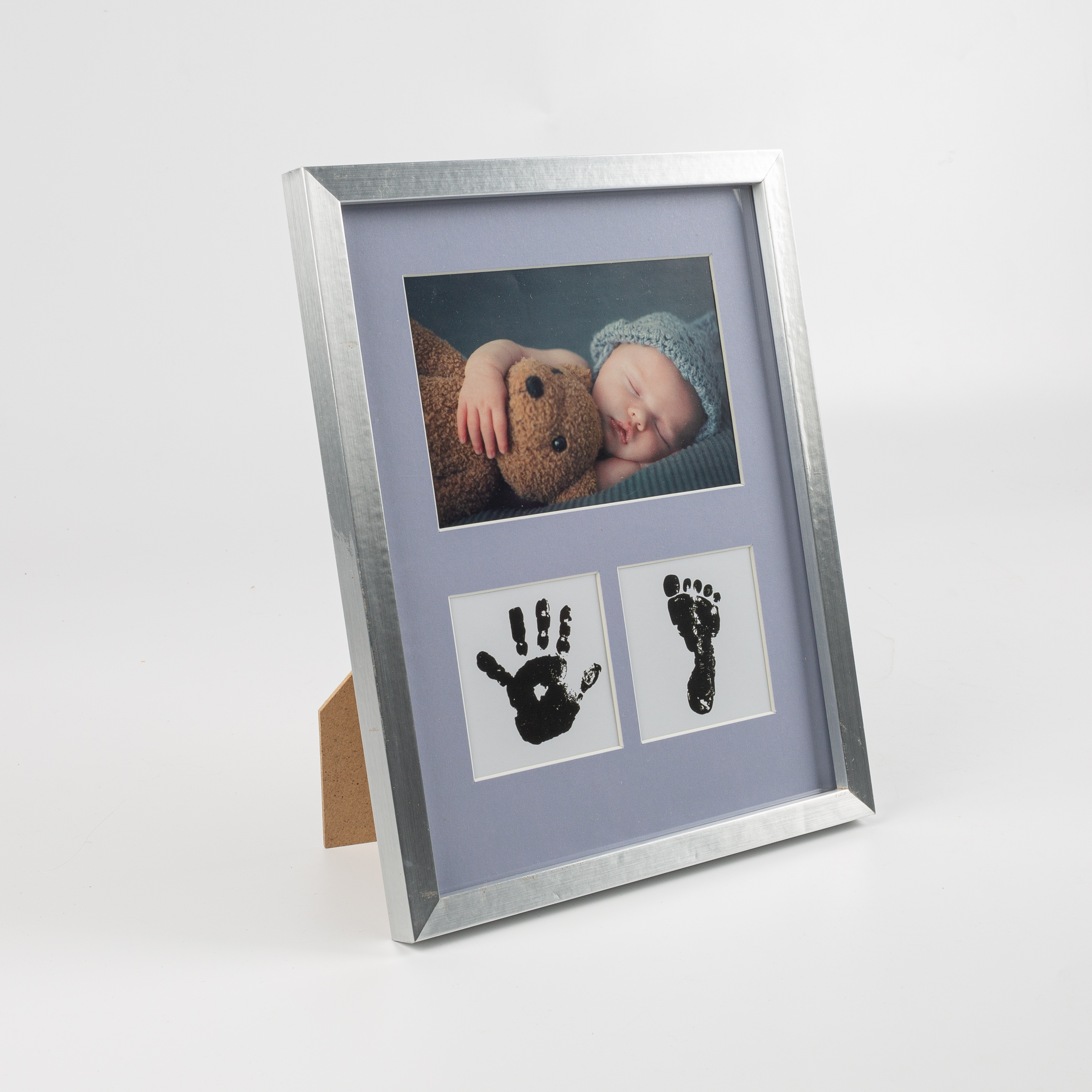 Baby Gift Memorial Newborn Footprint Kit Baby Handprint Wooden Photo Frame With Mat