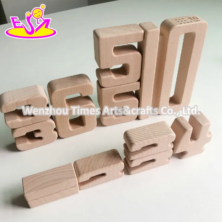 2021 Wholesale Kids Wooden Number Building Blocks with Box W13A238
