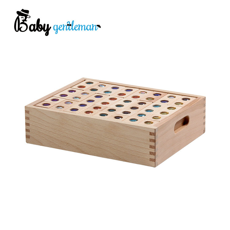 Large Particle Transparent Gem Building Block with Wooden Box Z13376D