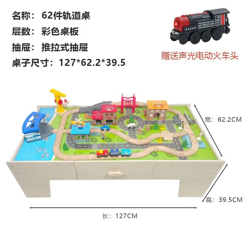 Wooden Railway Mini Electric Toy Model Train Set Item 10