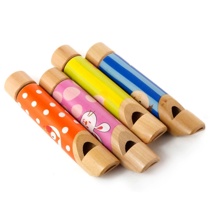 Wooden Slide Whistle Toy Pull Along Wooden Flute Musical Instrument for Early Learning and Musical Exploration