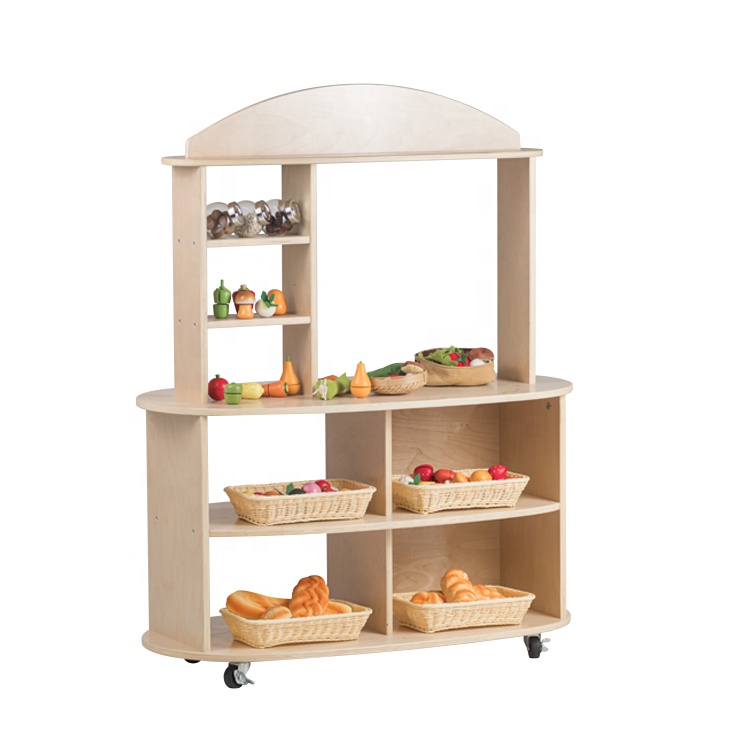 Children Pretend Play Toys Wooden Toddler Play Shop Grocery Store Kids Role Play