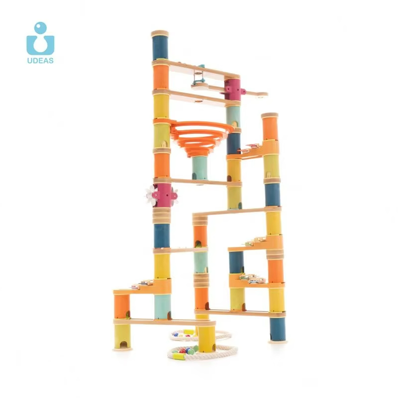 STEM DIY Building Block Set Educational &amp; Fun Wooden Marble Run Race Track Toys