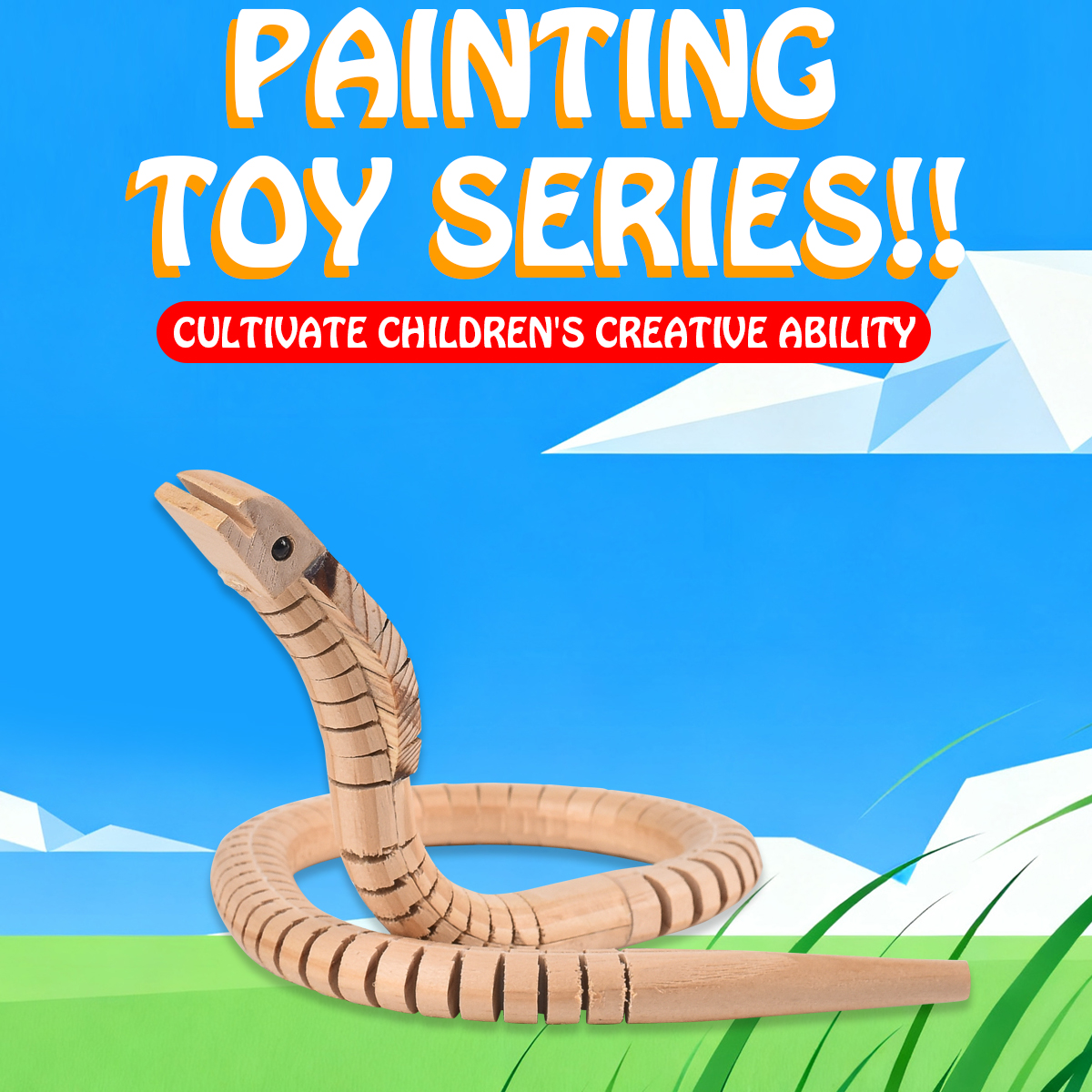 2025 Eco-Friendly Wooden Toy Wiggle Snakes for Kids Creative Pine Wood Self-Adhesive Snake Puzzle Educational Toy