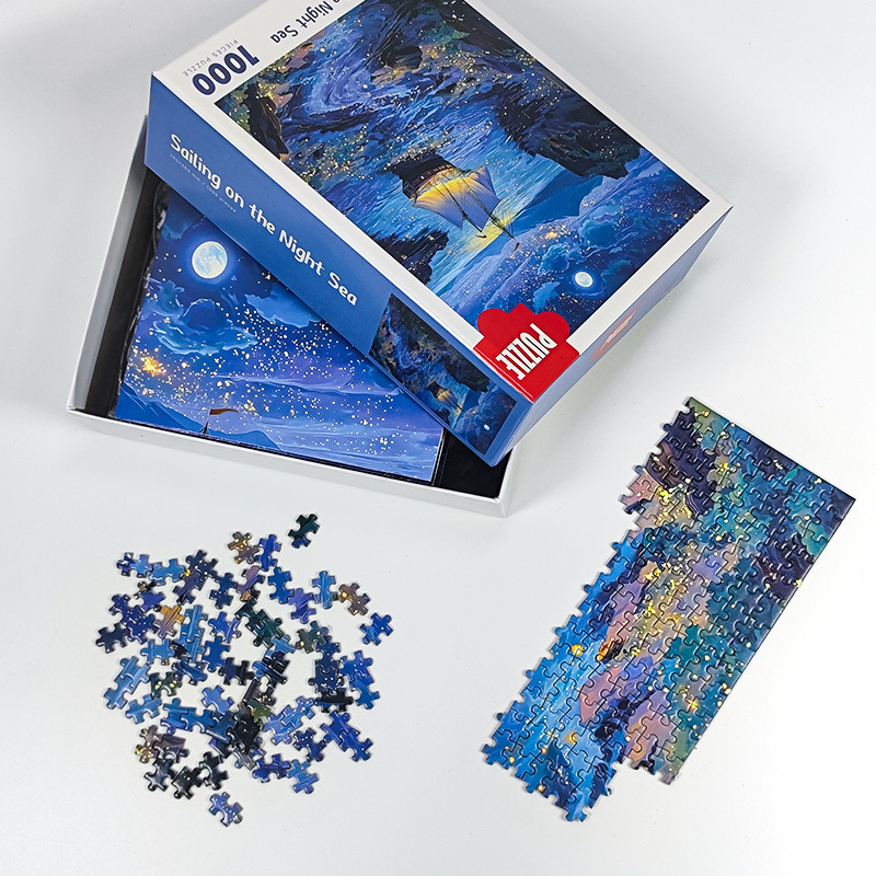 Custom Cardboard Jigsaw Puzzle Card Paper 100 500 1000 Pieces Puzzle Games Personnalis&eacute; For Adults Brain Game Manufacturers