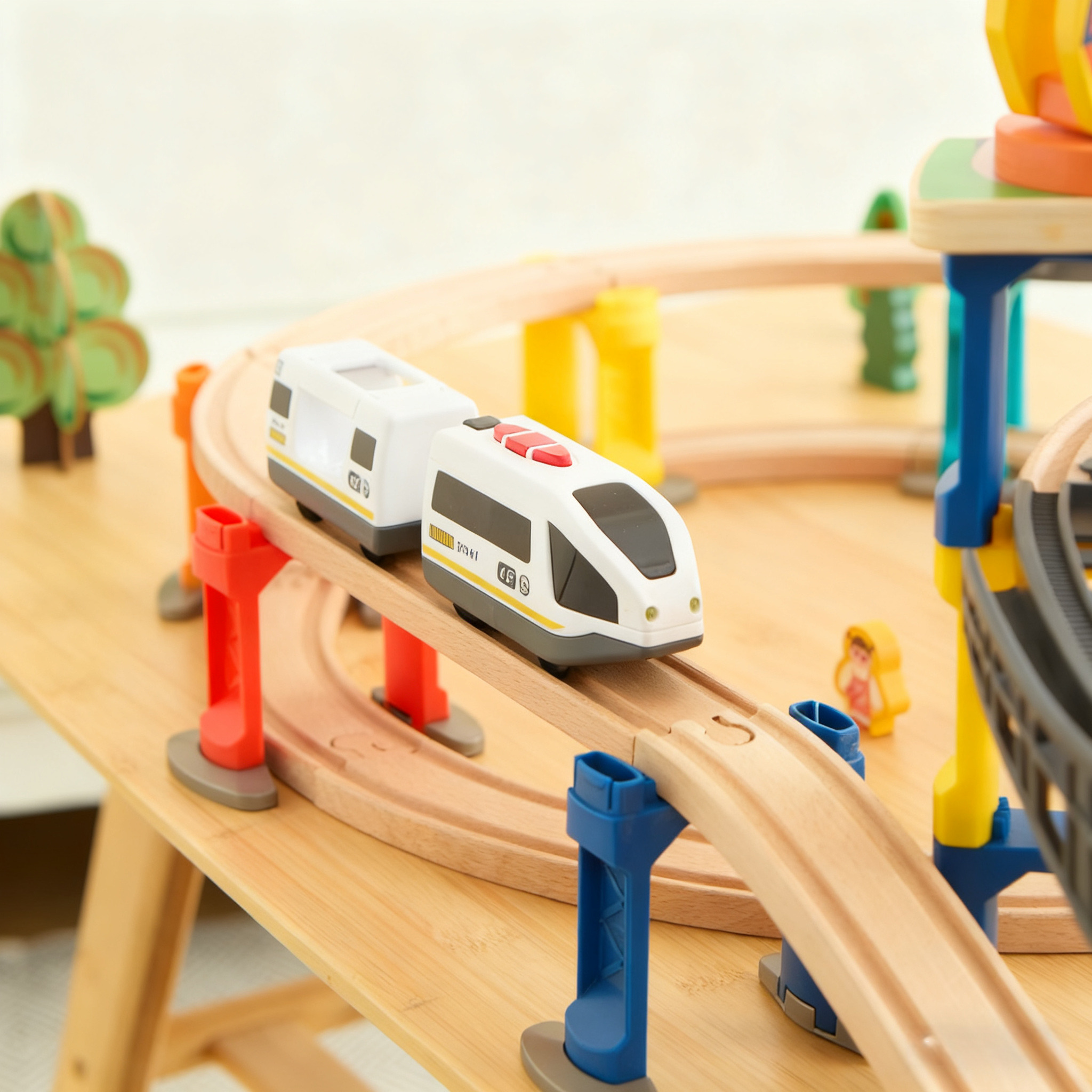 UDEAS Exercise Hand-On Ability DIY Railway Train Set Builder Wooden Big Track Toy