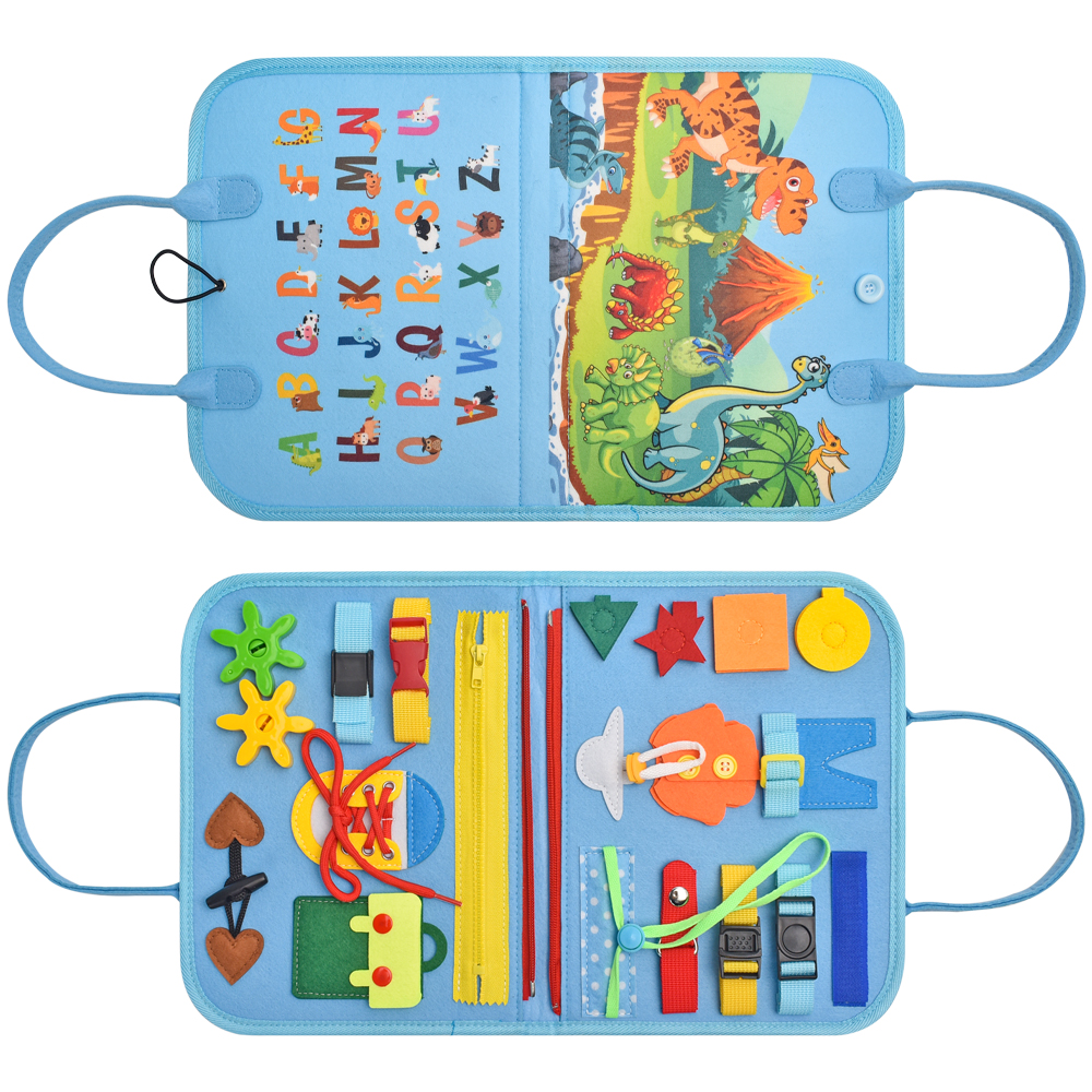 Montessori Felt Busy Board For Kids Sensory Board Toys Toddler Early Educational Learning Felt Busy Book For Toddler