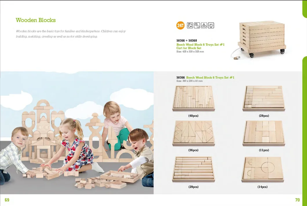 Hot Sales Educational Baby Block, Montessori Children Building Block, Baby Stacking Block, Kids Construction Wooden Block