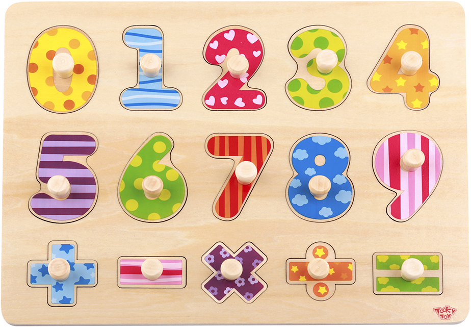 Toddler Educational Toys Puzzle Number Jigsaw Wooden for Kids Wood