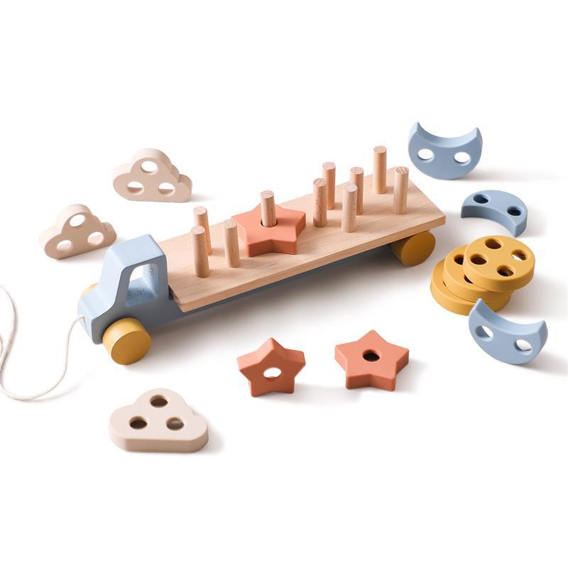 Baby Early Education and Intelligence Toy Wooden Multi-functional Color and Shape Cognitive Toy Multi-functional Matching Car