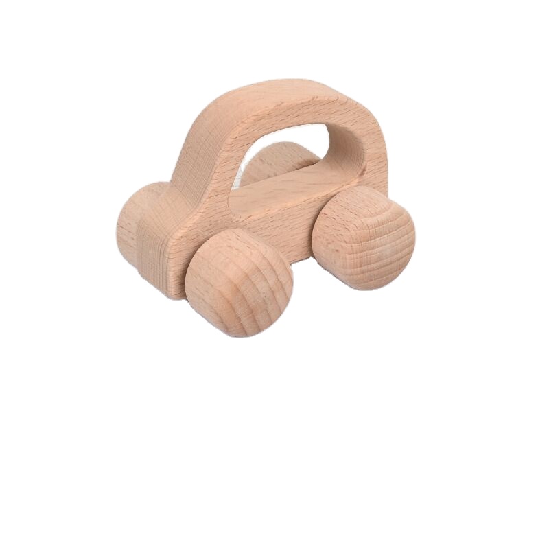 Eco-Friendly Bamboo &amp; Wood 4-Wheel Cartoon Shape Small Car Toys