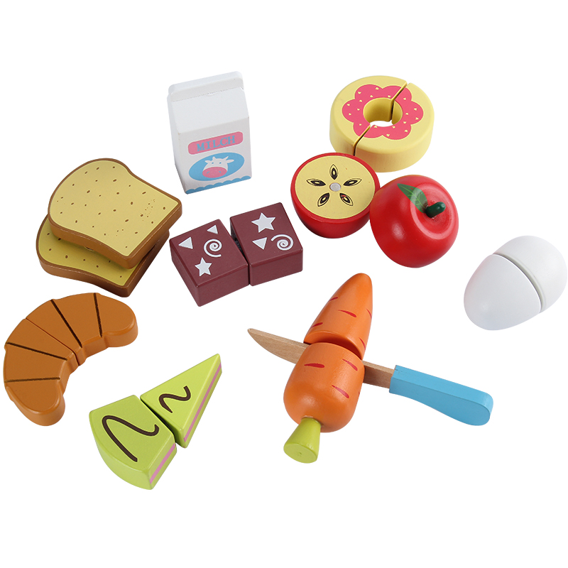 Kid Toys Color Children's Wooden Cutting Fruit Vegetable Kitchen Wooden Toys