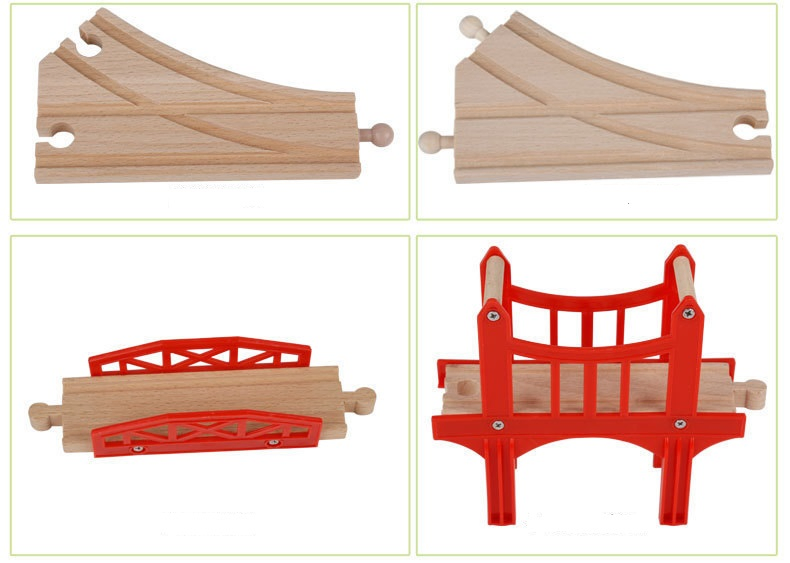 80 PCS Wooden Fishing Game Train Set Railway Play Set for Kids